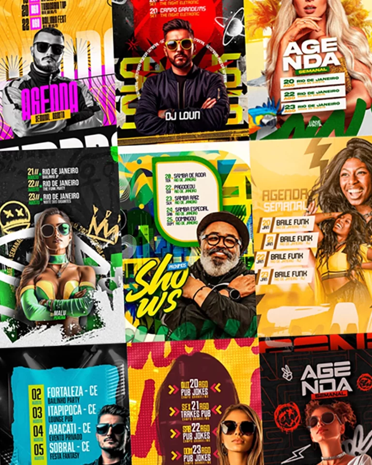 pack psd flyer br agenda - designer premium - design - flyer editável - flyer funk - designi