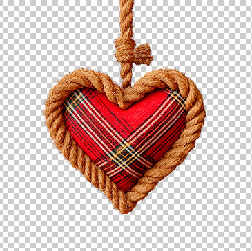 coração com corda elemento png festa junina
