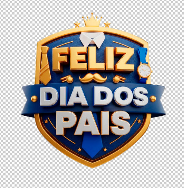 Father's Day 3D Badge PNG